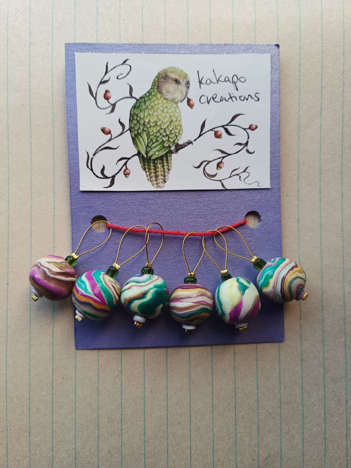 Stitch markers - 'Curio bay'