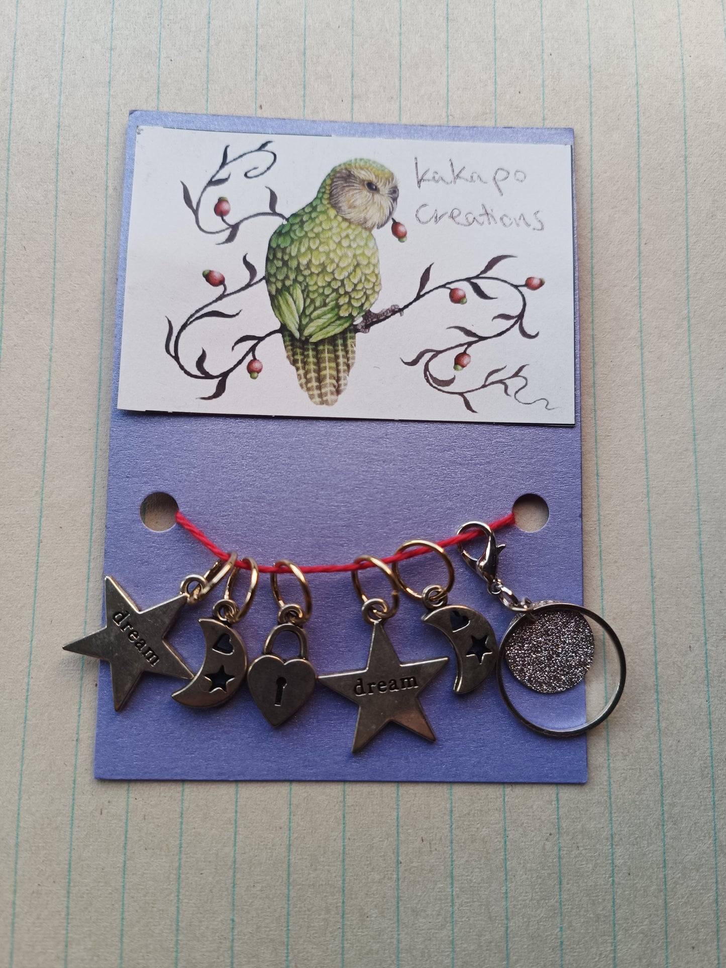 Stitch markers - 'Star and moon'