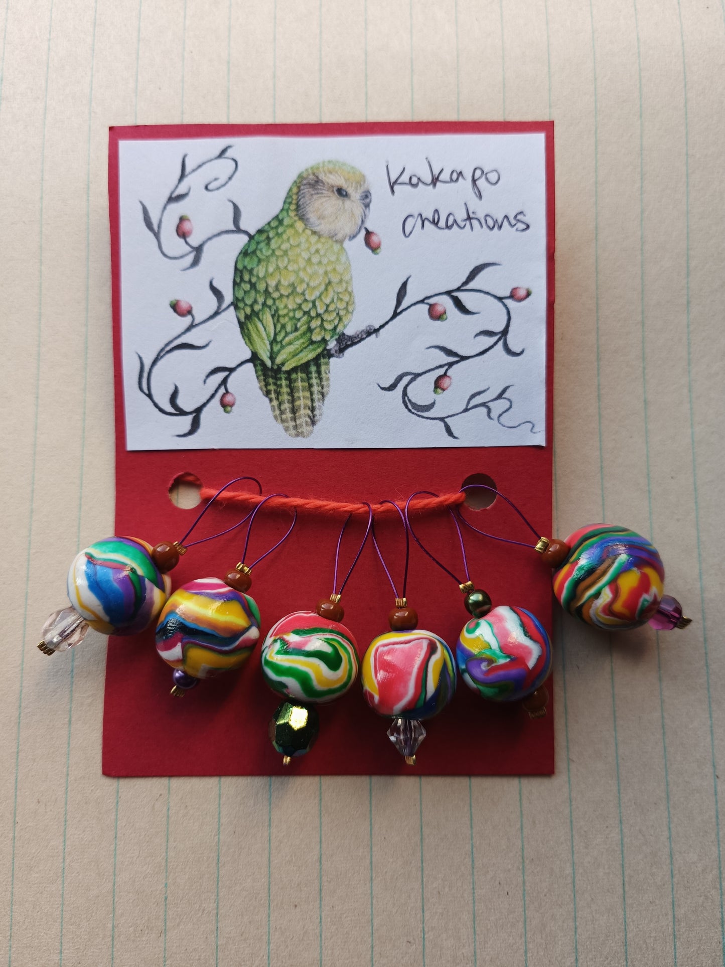 Stitch markers - 'Dark rainbow'