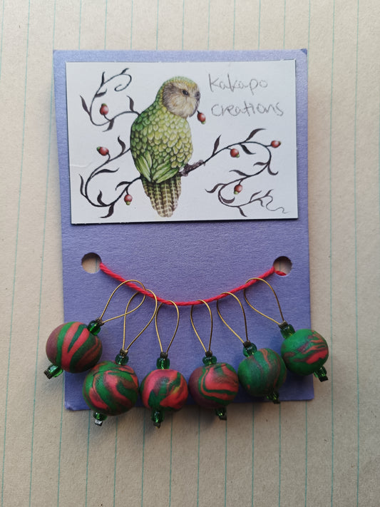 Stitch markers - 'Pink + green'