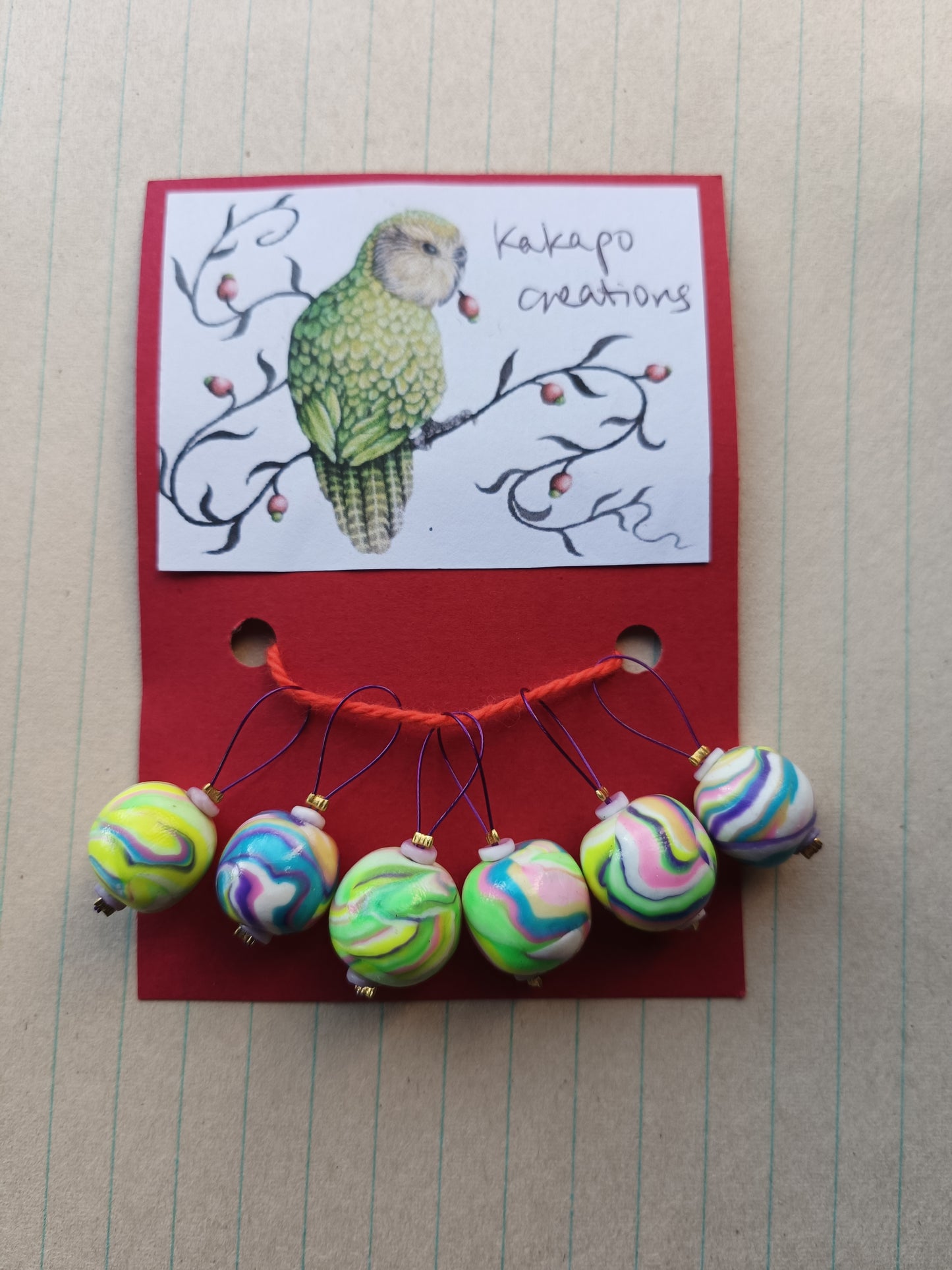 Stitch markers - 'Light rainbow'